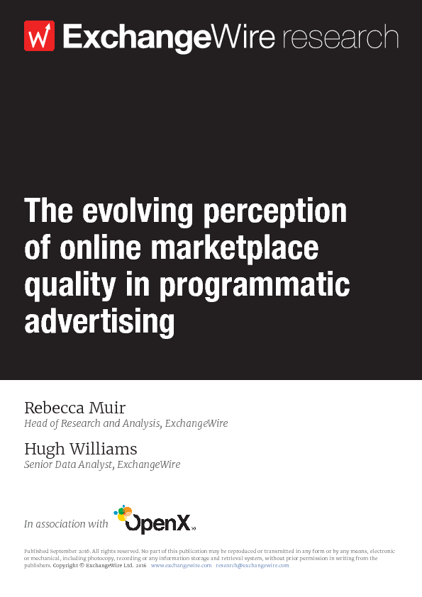 The Evolving Perception of Online Marketplace Quality in Programmatic Advertising; in Association with OpenX