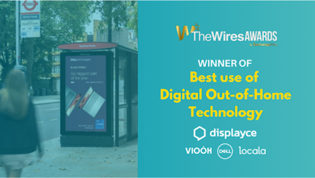 Displayce Wins Best Use of DOOH Technology at The Wires Awards 2024 with Dell Campaign